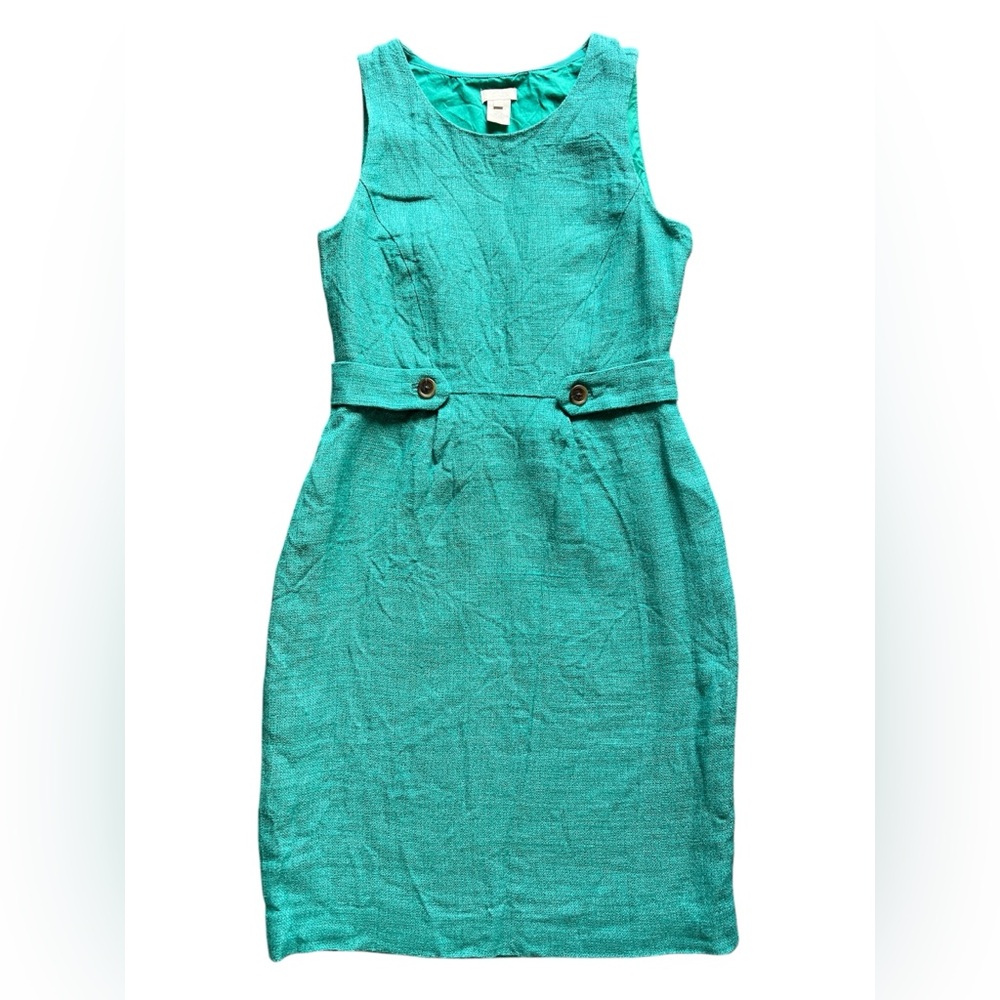 J Crew Linen Dress, Turquoise, Women’s Size 2